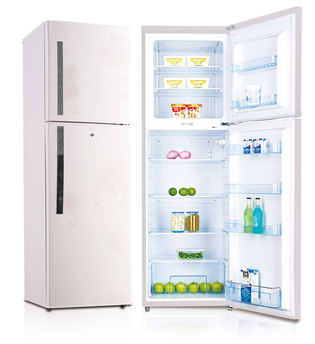 KD302F Stainless Steel Compressor top-Freezer Refrigerator Household & hotel use OEM brand outside evaporaor manual defrost