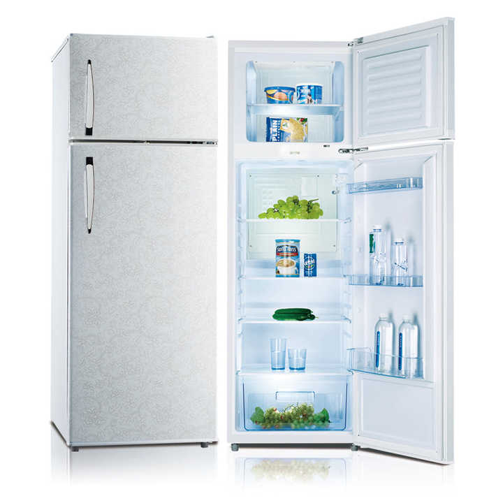 KD402F Stainless Steel Compressor top-Freezer Refrigerator Hotels manual defrost Household & hotel use OEM brand
