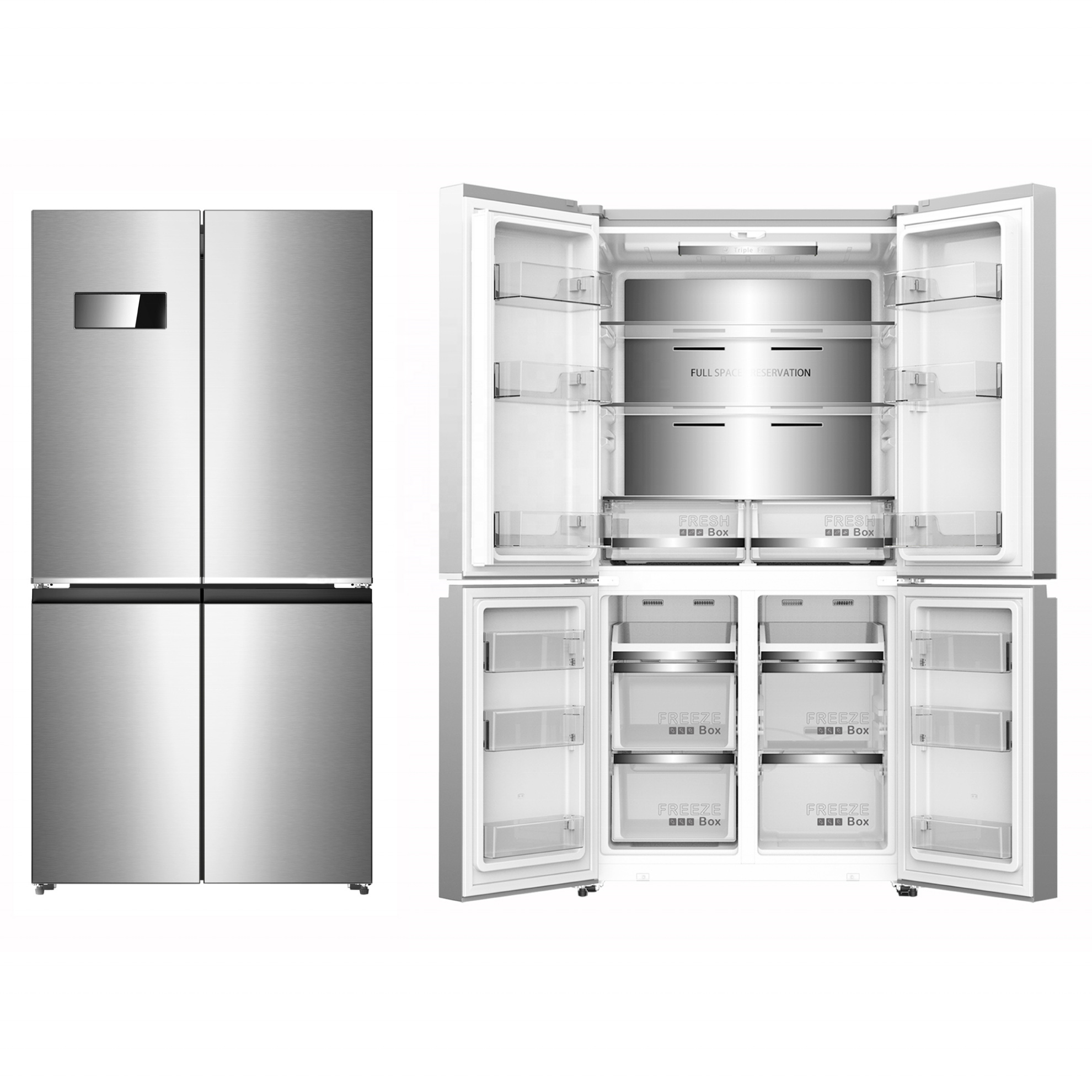 KDCD595W Stainless Steel Electric Portable No-Frost Compressor New Condition Gas Powered Bottom-Freezer Refrigerator Household
